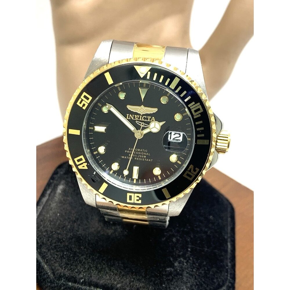 Invicta Men's Watch 36973 Pro Diver Automatic Black Dial Two Tone Steel 44mm